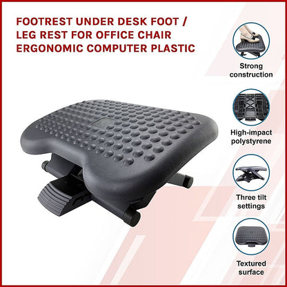Under Desk Footrest Ergonomic Foot & Leg Rest for Office Chair Computer Desk
