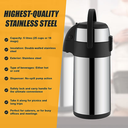 5L Pump Action Air Pot Flask