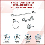 4 Piece Towel Bar Set Bath Accessories Bathroom Hardware