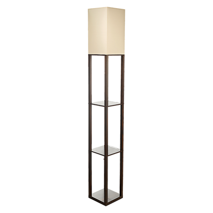Shelf Floor Lamp - Shade Diffused Light Source With Open-Box Shelves