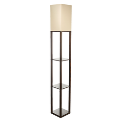 Shelf Floor Lamp - Shade Diffused Light Source With Open-Box Shelves