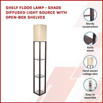 Shelf Floor Lamp - Shade Diffused Light Source With Open-Box Shelves