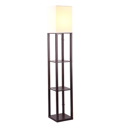 Shelf Floor Lamp - Shade Diffused Light Source With Open-Box Shelves