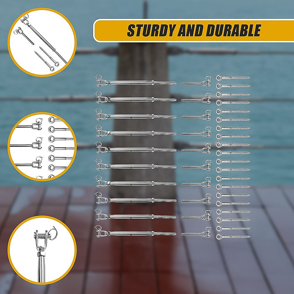 Stainless Steel Wire Rope Diy Balustrade Kit Jaw/Swage Fork