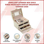 Jewellery Storage Box Girls Rings Necklaces Display Organiser Storage