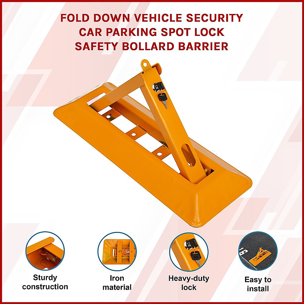 Fold Down Vehicle Security Bollard For Parking Spot Safety
