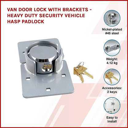 Heavy Duty Van Door Lock Padlock With Brackets