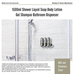 1500Ml Shower Liquid Soap Body Lotion Gel Shampoo Bathroom Dispenser