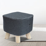 Fabric Ottoman Foot Stool Rest Pouffe Squircle Footstool- Charcoal/ Grey