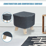 Fabric Ottoman Foot Stool Rest Pouffe Squircle Footstool- Charcoal/ Grey