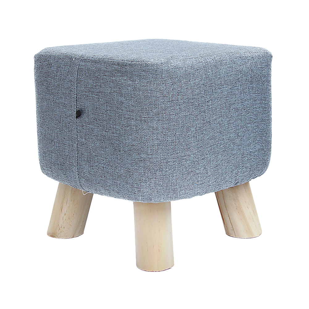 Fabric Ottoman Foot Stool Rest Pouffe Squircle Footstool- Charcoal/ Grey