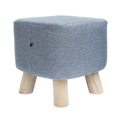 Fabric Ottoman Foot Stool Rest Pouffe Squircle Footstool- Charcoal/ Grey