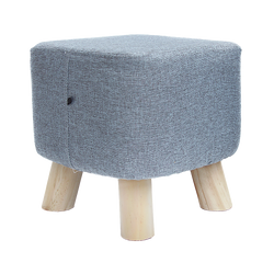 Fabric Ottoman Foot Stool Rest Pouffe Squircle Footstool- Charcoal/ Grey