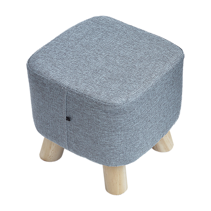 Fabric Ottoman Foot Stool Rest Pouffe Squircle Footstool- Charcoal/ Grey