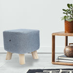 Fabric Ottoman Foot Stool Rest Pouffe Squircle Footstool- Charcoal/ Grey