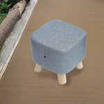 Fabric Ottoman Foot Stool Rest Pouffe Squircle Footstool- Charcoal/ Grey