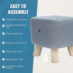 Fabric Ottoman Foot Stool Rest Pouffe Squircle Footstool- Charcoal/ Grey