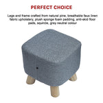 Fabric Ottoman Foot Stool Rest Pouffe Squircle Footstool- Charcoal/ Grey