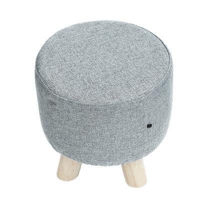 Fabric Ottoman Foot Stool With Wood Storage