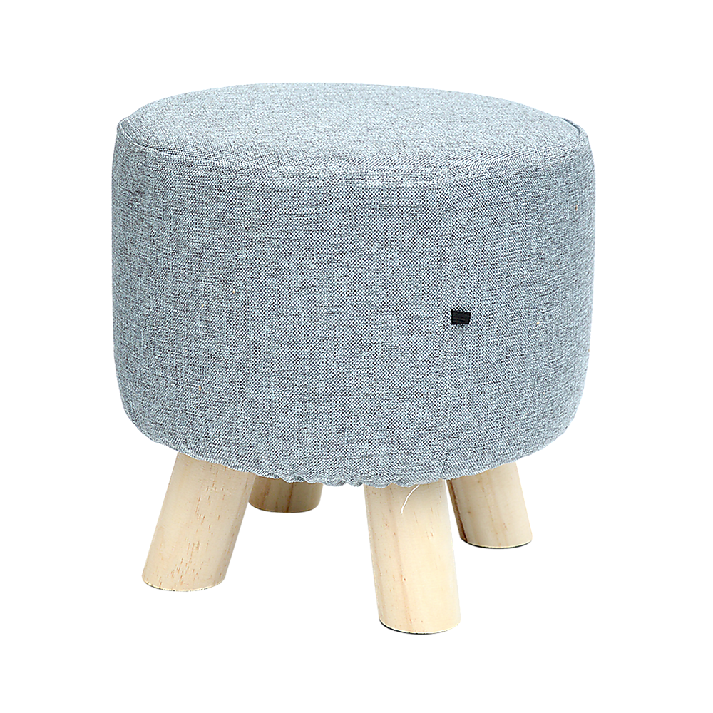 Fabric Ottoman Foot Stool With Wood Storage
