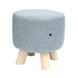 Fabric Ottoman Foot Stool With Wood Storage