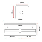 Stainless Steel Double Toilet Paper Holder Towel Roll Tissue Rack Storage Shelf