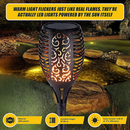 10-Pack Solar Torch Lights With 96 Led Flickering Flame
