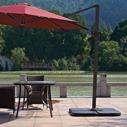 Outdoor Patio 4-Piece Cantilever Offset Umbrella Base