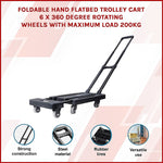 Foldable Trolley Cart With 6 Rotating Wheels