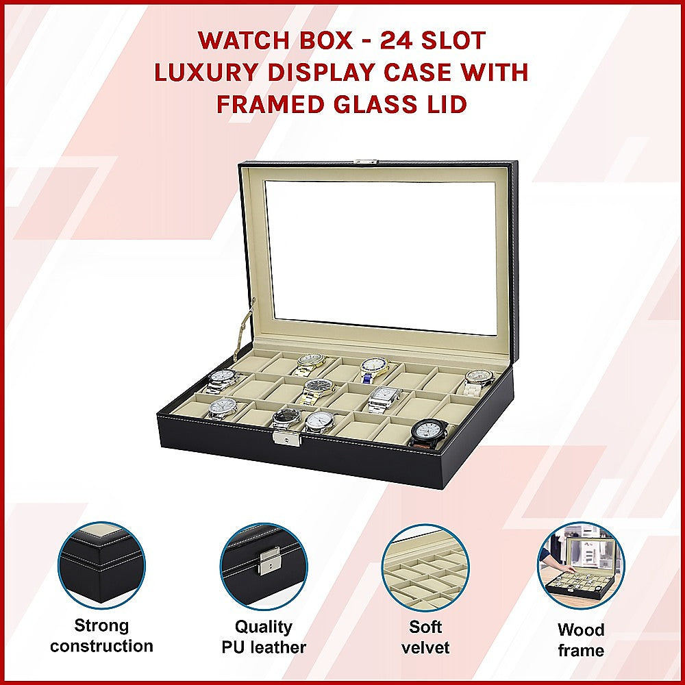 Luxury 24 Slot Watch Display Case