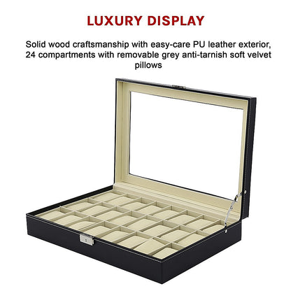 Luxury 24 Slot Watch Display Case