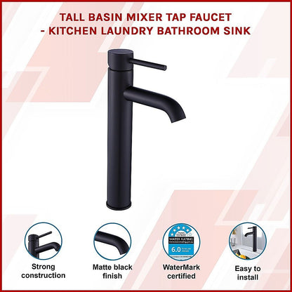 Tall Basin Mixer Tap Faucet -Kitchen Laundry Sink