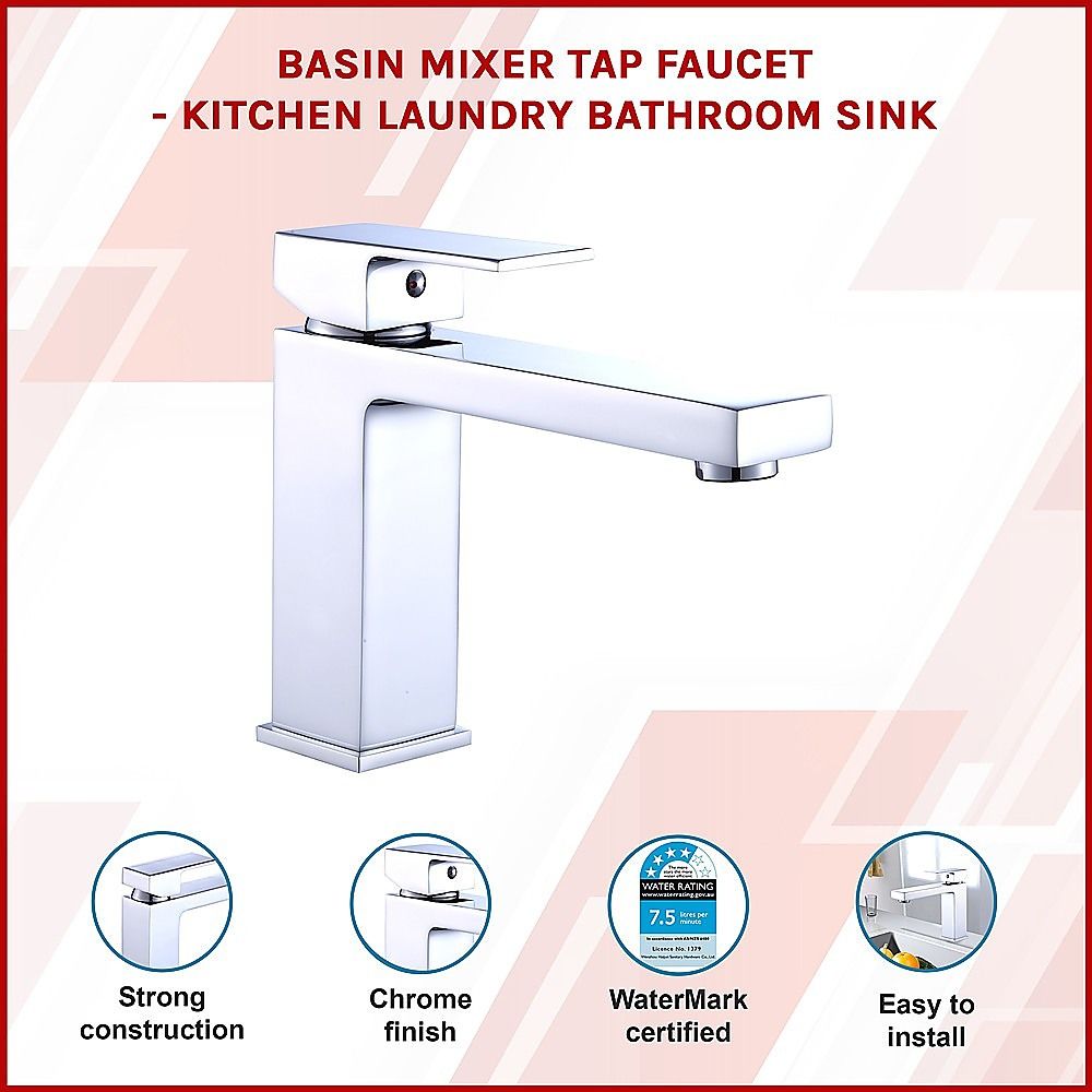 Basin Mixer Tap Faucet For Kitchen Laundry Bathroom Sink
