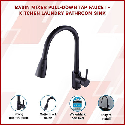 Basin Mixer Pull-Down Tap Faucet -Kitchen Bathroom Sink