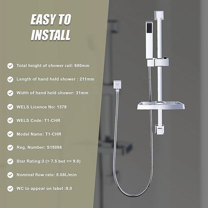 Hand Held Shower Rail Soap Dish Bathroom Set