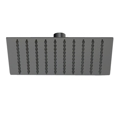 200Mm Shower Head Square 304Ss Electroplated Matte Black Finish