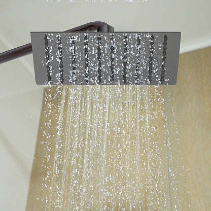 200Mm Shower Head Square 304Ss Electroplated Matte Black Finish