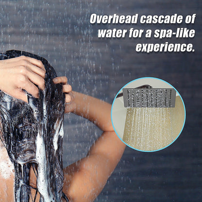 200Mm Shower Head Square 304Ss Electroplated Matte Black Finish