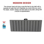 200Mm Shower Head Square 304Ss Electroplated Matte Black Finish