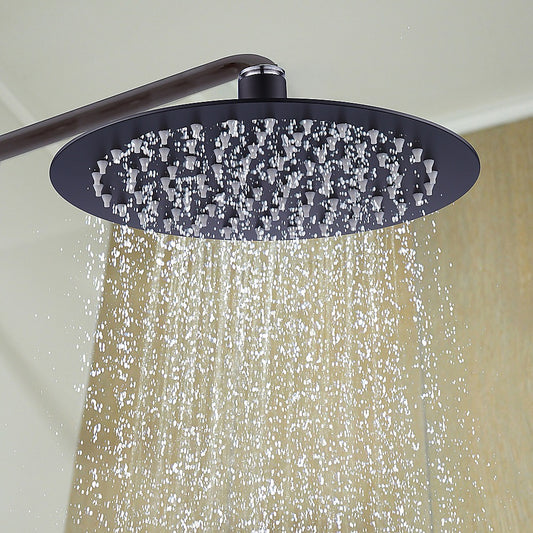 200Mm Shower Head Round 304Ss Electroplated Matte Black Finish