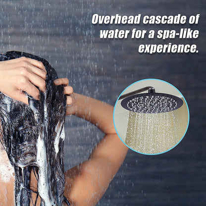 200Mm Shower Head Round 304Ss Electroplated Matte Black Finish