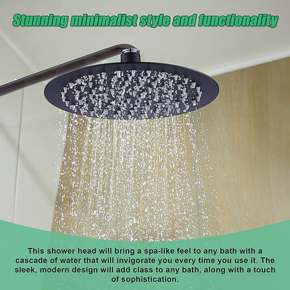 200Mm Shower Head Round 304Ss Electroplated Matte Black Finish
