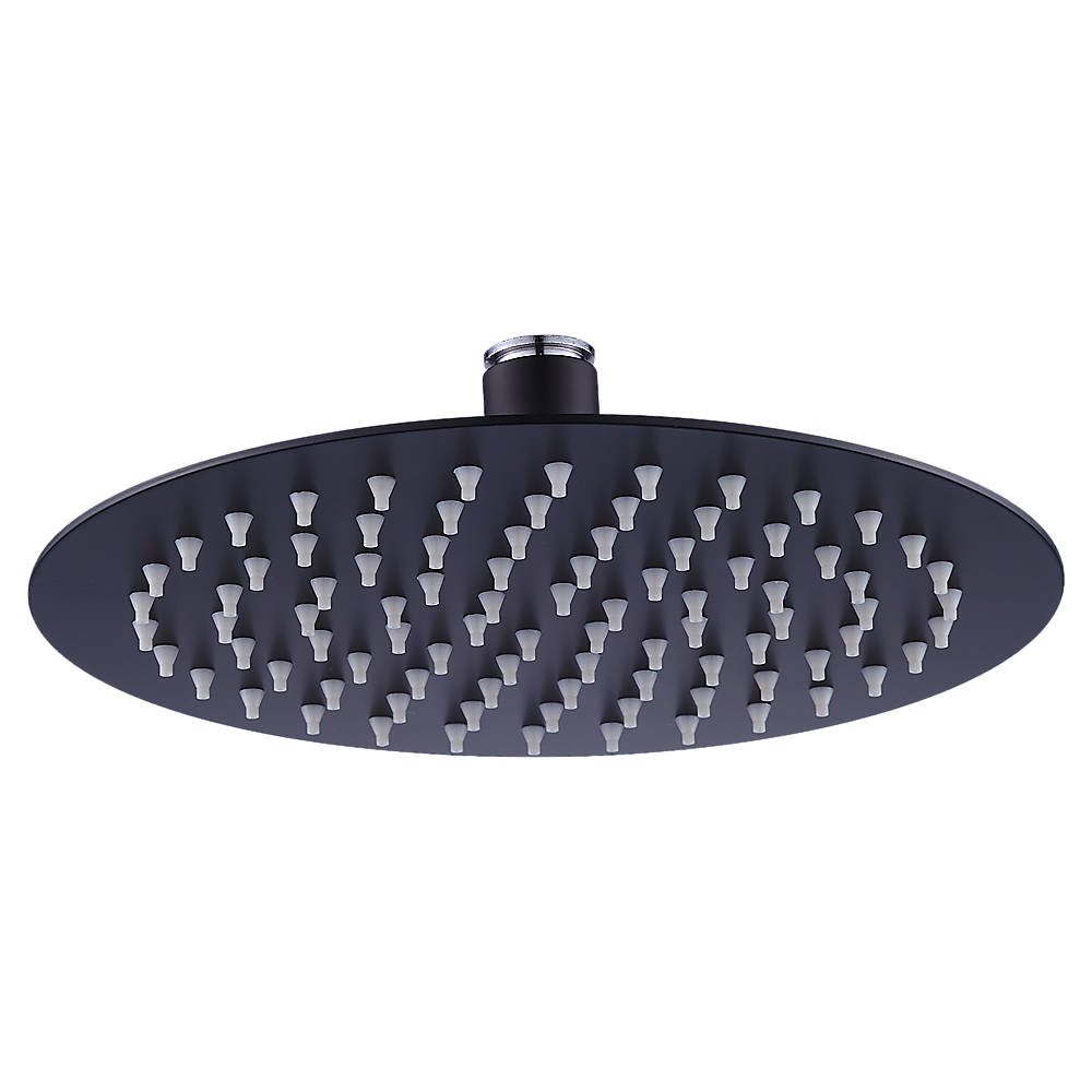 200Mm Shower Head Round 304Ss Electroplated Matte Black Finish