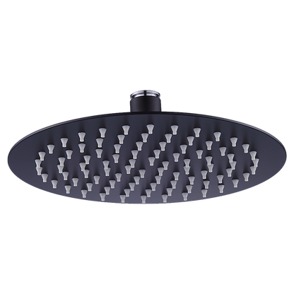 200Mm Shower Head Round 304Ss Electroplated Matte Black Finish