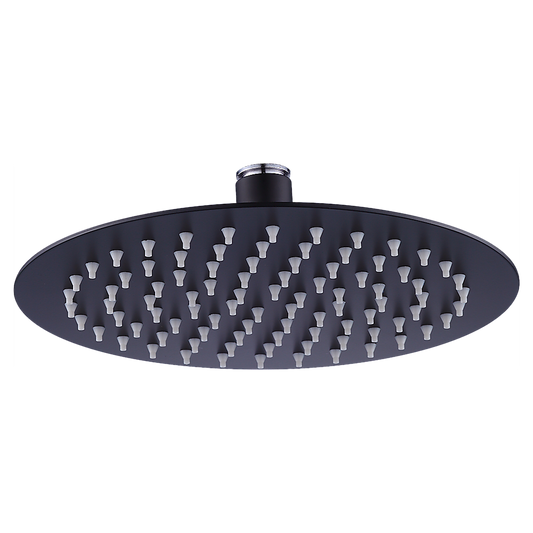 200Mm Shower Head Round 304Ss Electroplated Matte Black Finish