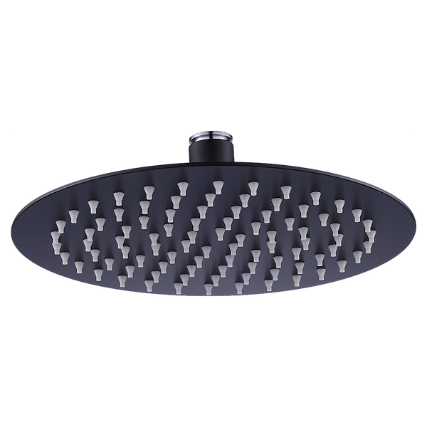  200Mm Shower Head Round 304Ss Electroplated Matte Black Finish
