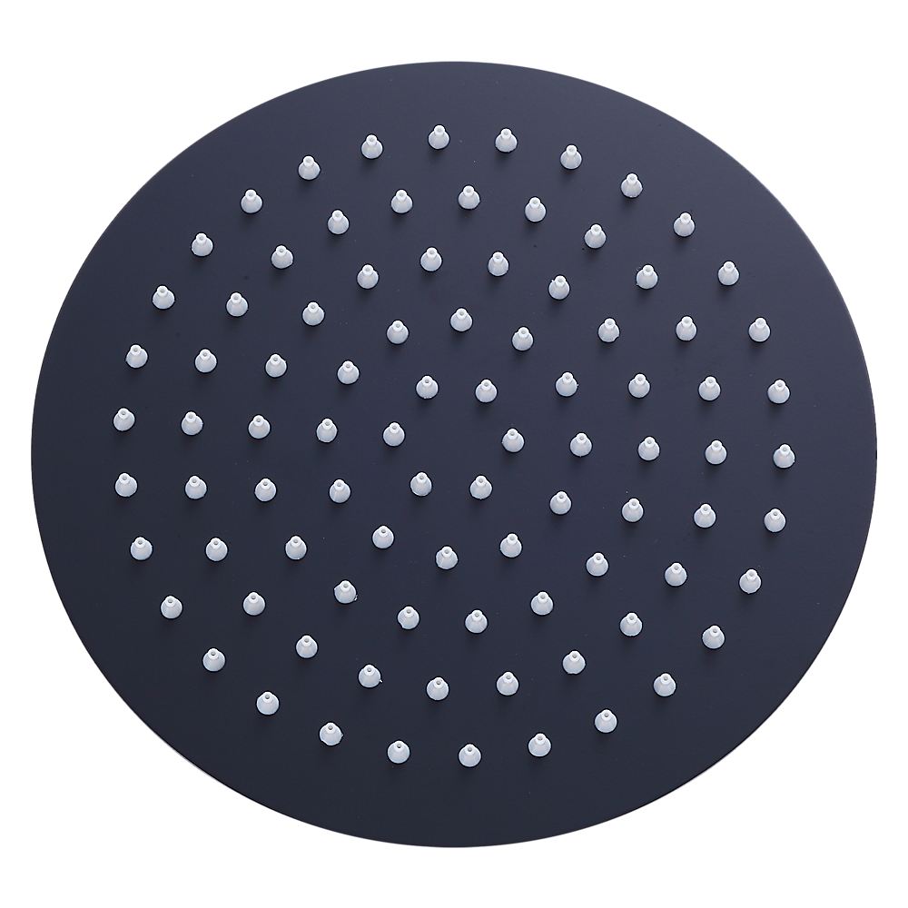 200Mm Shower Head Round 304Ss Electroplated Matte Black Finish