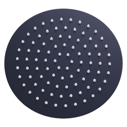200Mm Shower Head Round 304Ss Electroplated Matte Black Finish