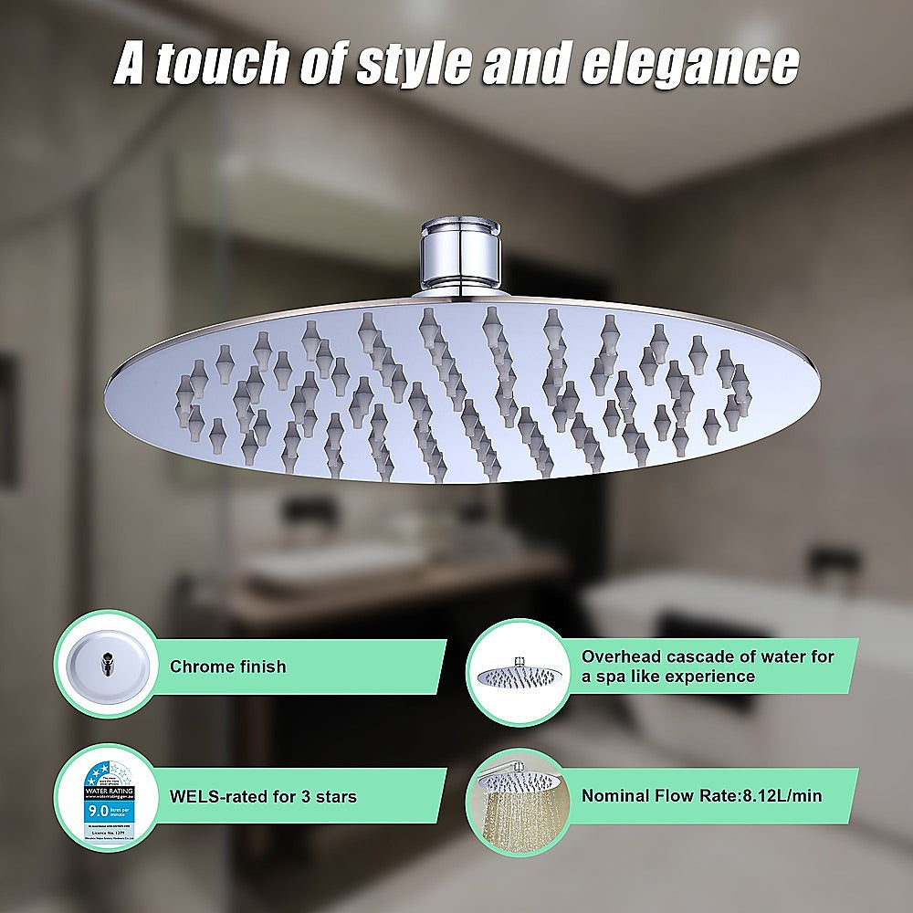 200Mm Shower Head Round 304Ss Polished Chrome Finish