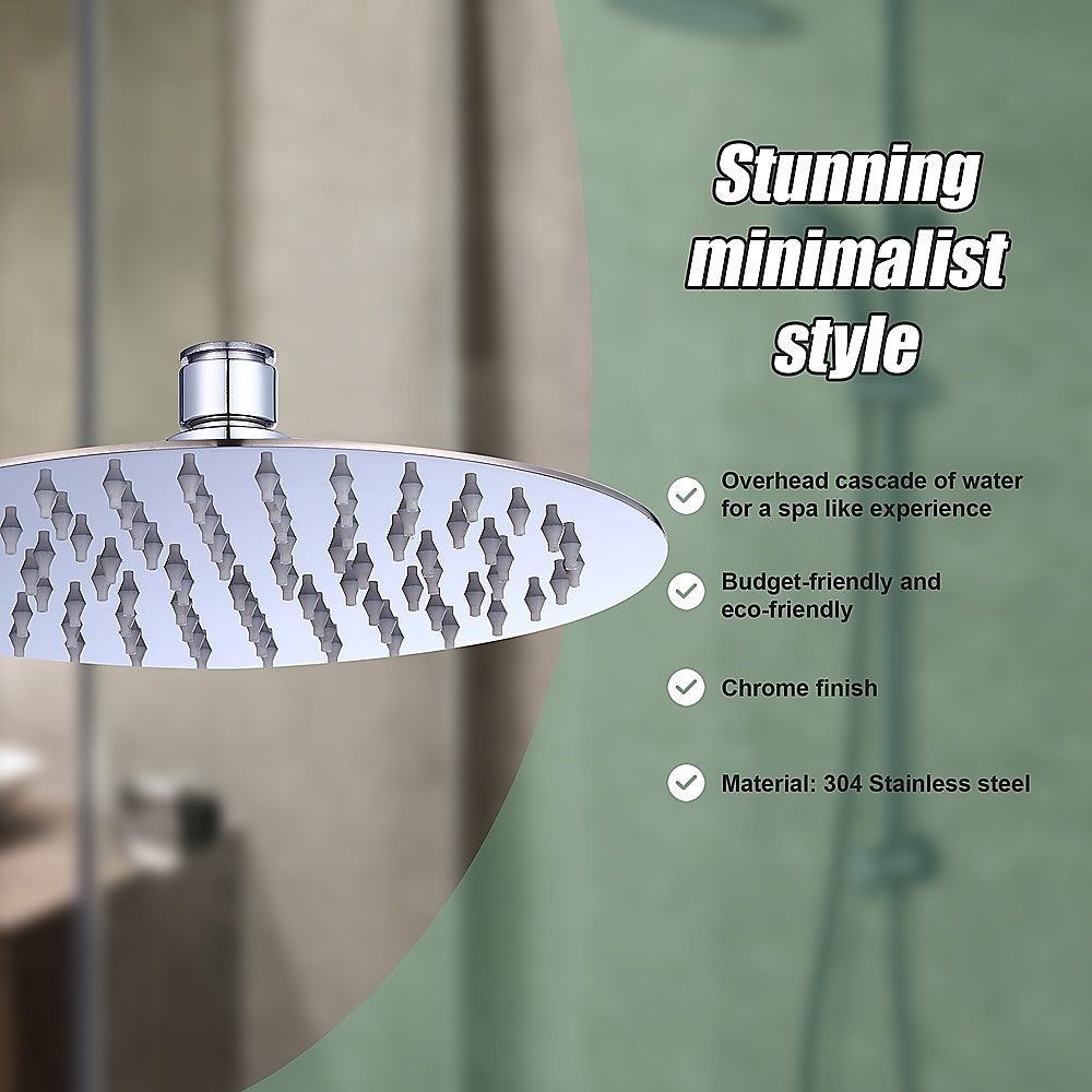 200Mm Shower Head Round 304Ss Polished Chrome Finish